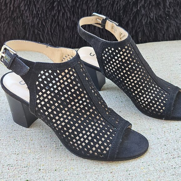 Unisa Pryce Sandal Booties Slip On Peep Toe Block Heel Sandal Size 7.5 - Picture 3 of 13
